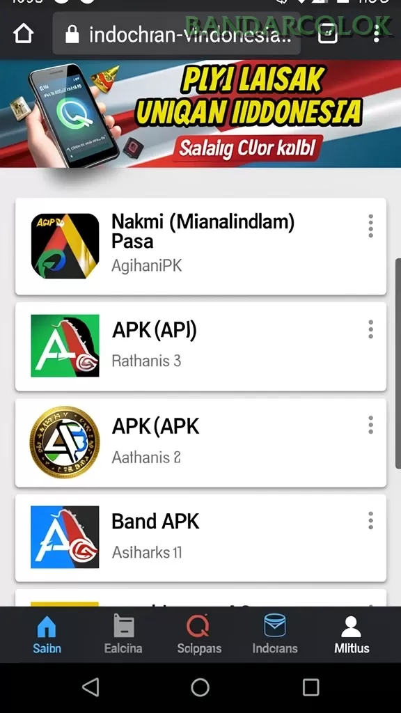Cuplikan layar KATSU5 — menu navigasi