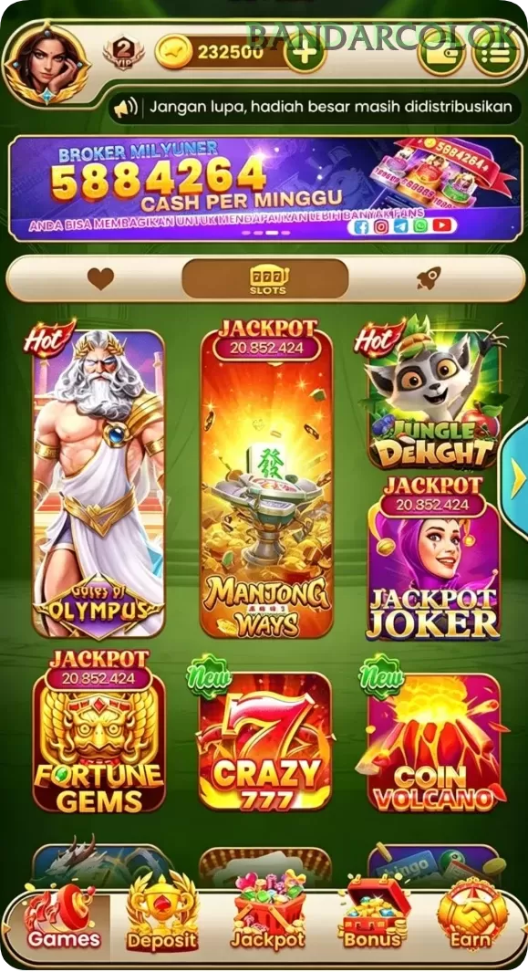 Cuplikan layar UANG4D — halaman utama