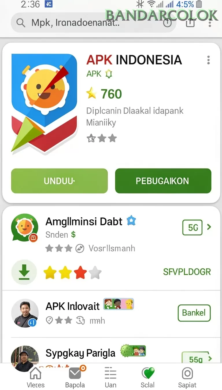 Cuplikan layar HARGATOTO — menu navigasi
